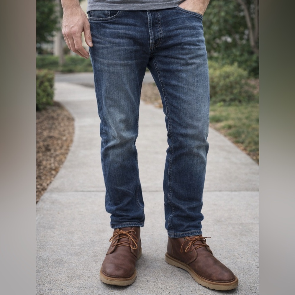 7 For All Mankind Dark Blue Straight Jeans men’s size 31x34 - Picture 7 of 7